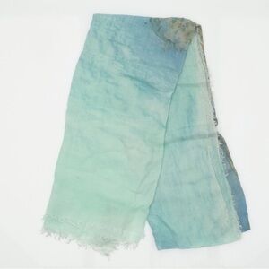 Eileen Fisher Hand Painted Artisanal Teal Scarf